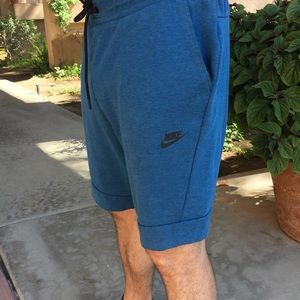 Blue nike tech fleece shorts